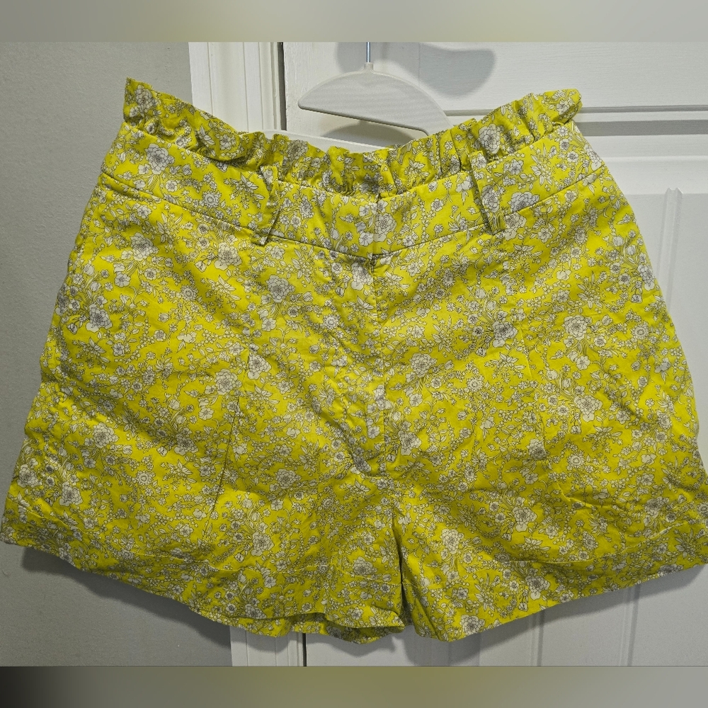 J Crew Shorts Made With Loberty Fabric Bright Yellow Color Sz 4